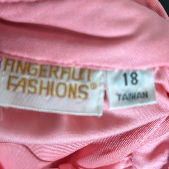 Vintage Pink Long Sleeve Polyester Blouse - Picture 15 of 16